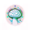 psychedelic toadstool tattoo design idea