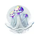 psychedelic toadstool tattoo design idea