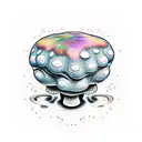 psychedelic toadstool tattoo design idea