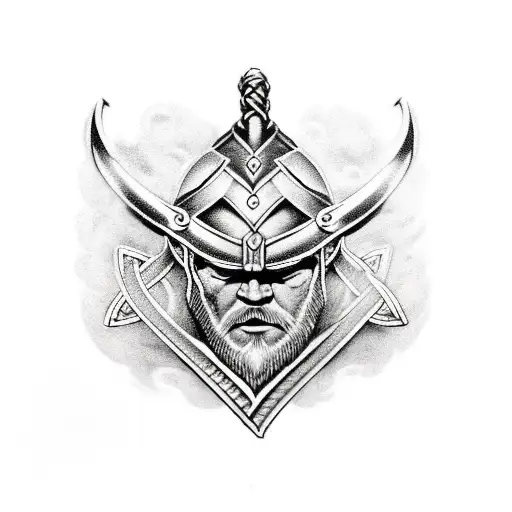 viking and thors stormbreaker tattoo design idea