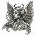 angel in utero nirvana tattoo design idea