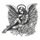 angel in utero nirvana tattoo design idea
