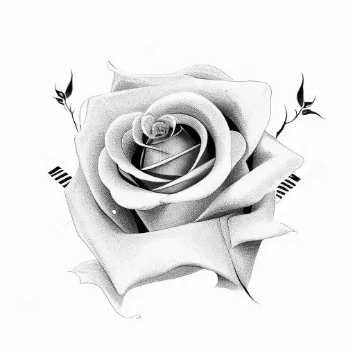 cursive name with rose tattoo design idea