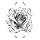 Rose and knife tattoo design idea