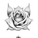 Rose and knife tattoo design idea