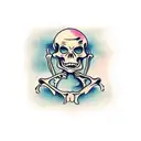 Skeleton drinking  tattoo design idea