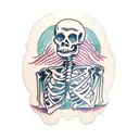 Skeleton drinking  tattoo design idea