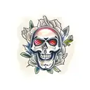 Skeleton drinking  tattoo design idea