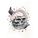 Western Skeleton drinking whiskey  tattoo design idea