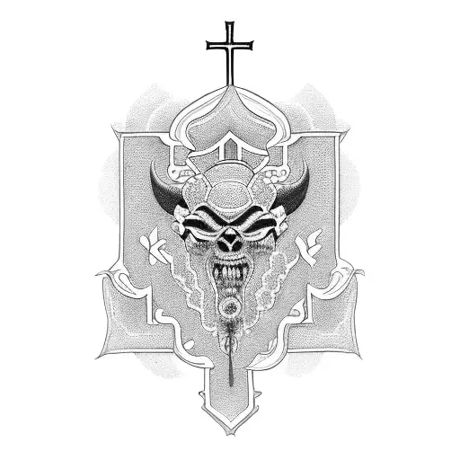 roman catholic & italian tattoo design idea