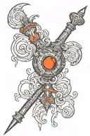 pulsating halcyon scepter  tattoo design idea
