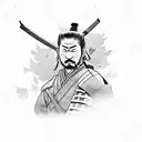 Samurai in front of a cherry blossom tree  tattoo design idea