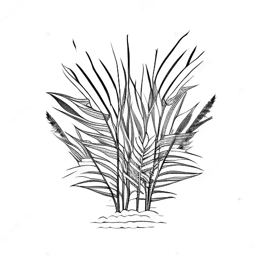 four blades of wild grass tattoo design idea