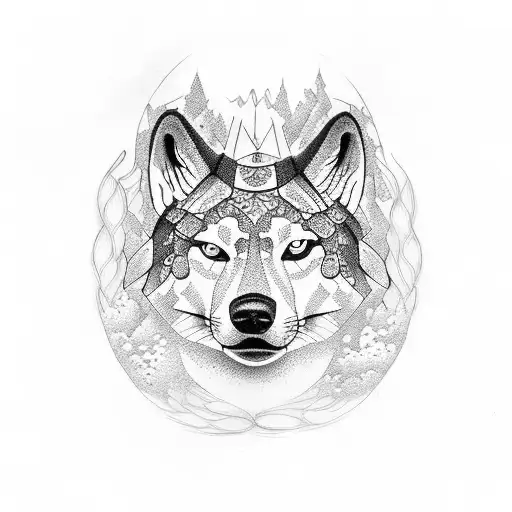 mtb lobo bússola  tattoo design idea