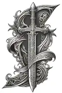 templar sword tattoo design idea