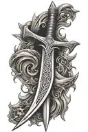 templar sword tattoo design idea