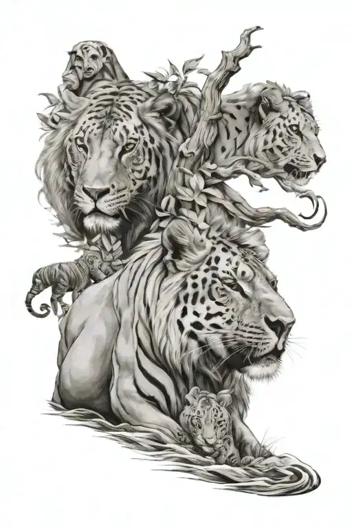the big five tattoo design idea