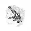 Philippine eagle  flying tattoo design idea