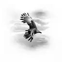 Philippine eagle  flying tattoo design idea