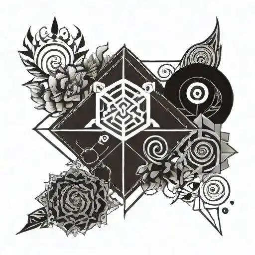 geometric, floral, avatar the last airbender themed - include the bending elements  tattoo design idea