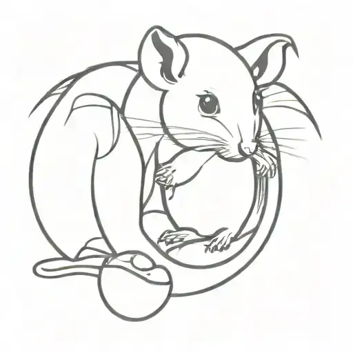 cute rat hatching from a broken egg tattoo design idea