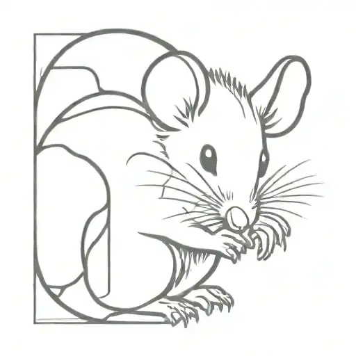 cute rat hatching from egg tattoo design idea