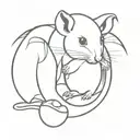 cute rat hatching from a broken egg tattoo design idea