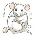 cute rat hatching from a broken egg tattoo design idea