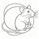 cute rat hatching from a broken egg tattoo design idea