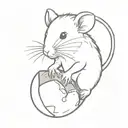 cute rat hatching from a broken egg tattoo design idea