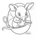 cartoon rat hatching from egg tattoo design idea
