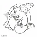 cartoon rat hatching from egg tattoo design idea