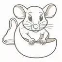 cartoon rat hatching from egg tattoo design idea