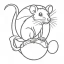 cartoon rat hatching from egg tattoo design idea