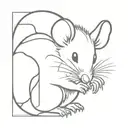 cute rat hatching from egg tattoo design idea