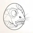 cute rat hatching from egg tattoo design idea