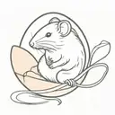 cute rat hatching from egg tattoo design idea