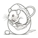 cute rat hatching from egg tattoo design idea