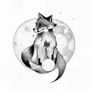 fox tail with a lunar moon tattoo design idea