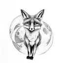 fox tail with a lunar moon tattoo design idea