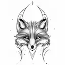 fox tail with a lunar moon tattoo design idea