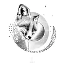 fox tail with a lunar moon tattoo design idea