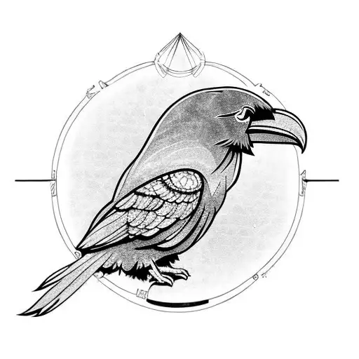 Odin`s Ravens Tattoo Design. Stock Illustration - Illustration of texture,  triquera: 255726889