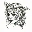 braid across face tattoo design idea