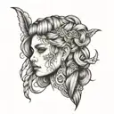 braid across face tattoo design idea