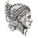 braid across face tattoo design idea