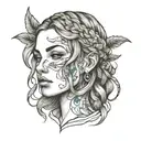 braid across face tattoo design idea