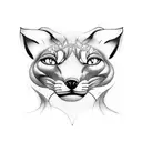 puma and fox run draw tattoo design idea