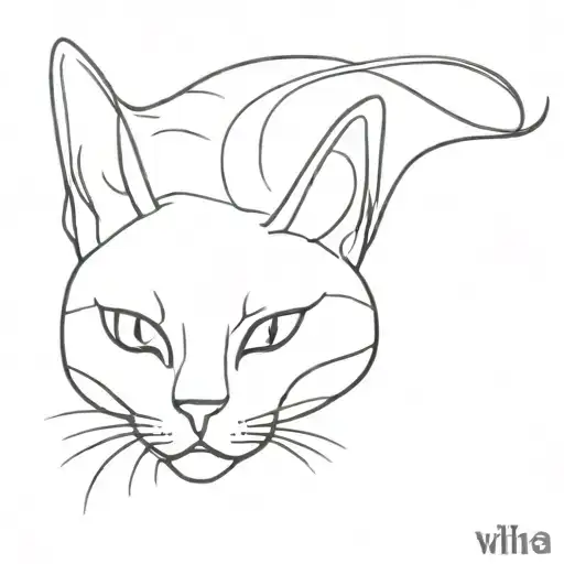Viha written in cat. outline tattoo tattoo design idea