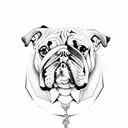 bulldog frances tattoo design idea